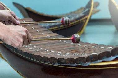 Tay müzik aleti (ksilofon), Asya enstrüman, odak üstünde el isabet el