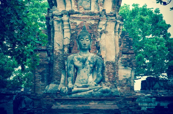 Estátua de Prang em Wat Mahathat. Ayutthaya parque histórico, templo público — Fotografia de Stock