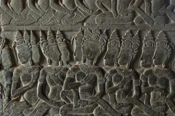 Väggmålning på Angkor Wat, Kambodja — Stockfoto