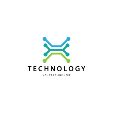 Teknoloji logosu vektör ikonu tasarımı