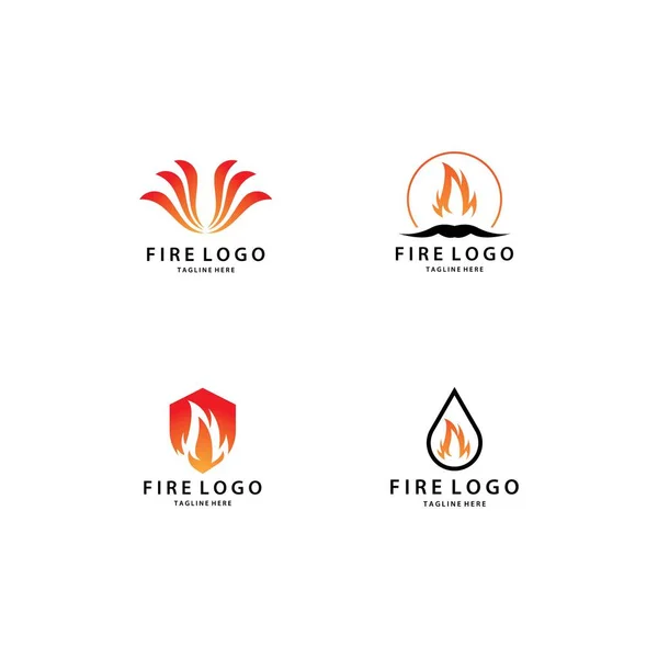 Flame Logo Plantilla Vector Icono Diseño — Archivo Imágenes Vectoriales