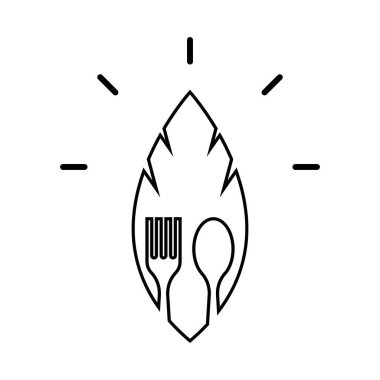 Spoon ve Fork logo şablon vektör simgesi tasarımı