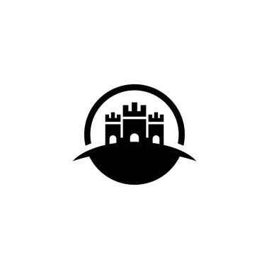 Castle logo şablon vektör ikonu tasarımı