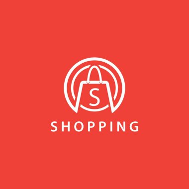 Dükkan logosu şablon vektör ikonu tasarımı