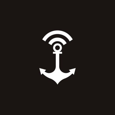 Anchor wifi logo şablon ikonu tasarımı