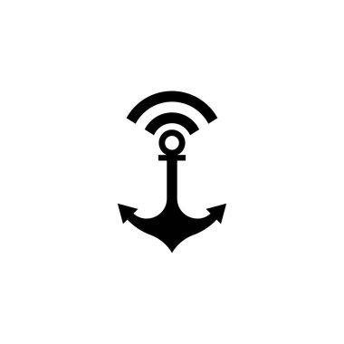 Anchor wifi logo şablon ikonu tasarımı