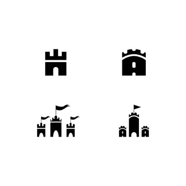Castle logo şablon vektör ikonu tasarımı