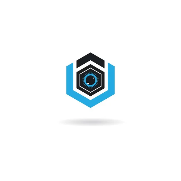Eye Care Geometric Logo Template Vector Icon Design — Stock Vector