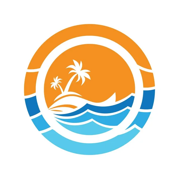 Logo Playa Plantilla Vector Icono Diseño — Archivo Imágenes Vectoriales