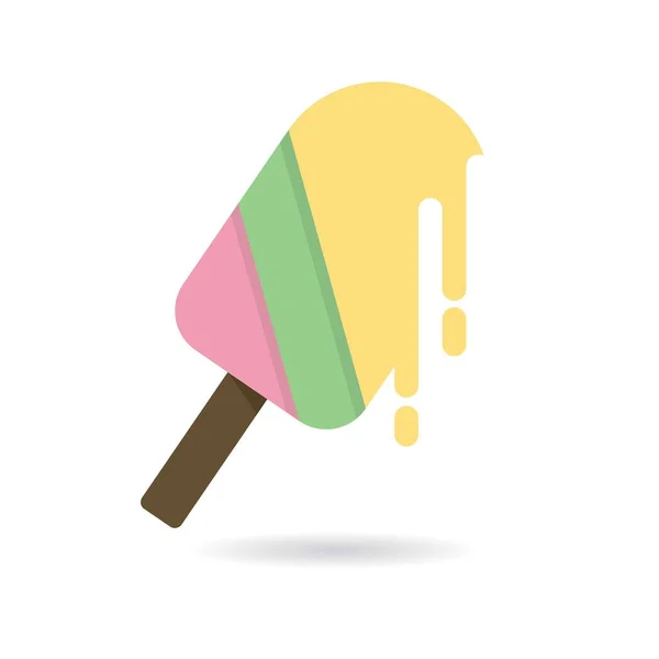 Icono Helado Vector Logo Plantilla Diseño — Vector de stock