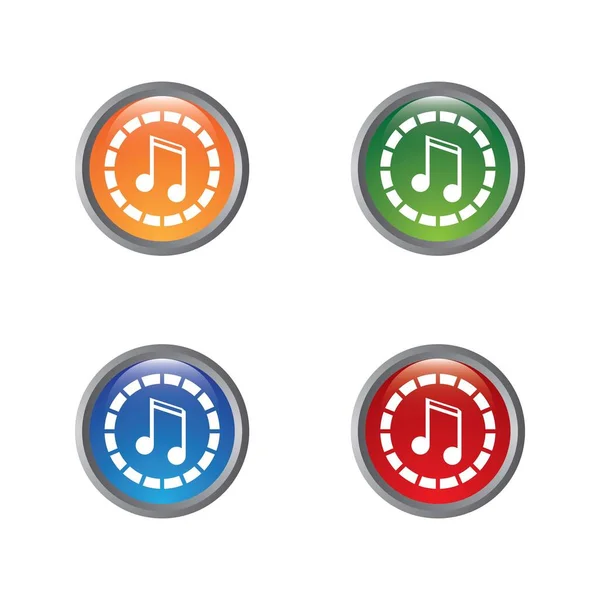 Musik Logo Vorlage Vektor Symbol Set Design — Stockvektor