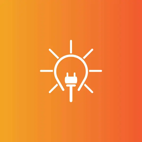 Дизайн Логотипа Электрической Лампы — стоковый вектор