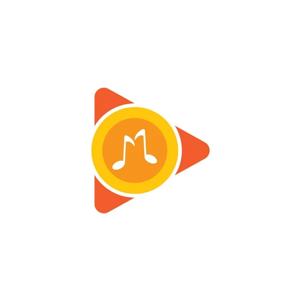 Muziek Logo Template Vector Pictogram Ontwerp — Stockvector