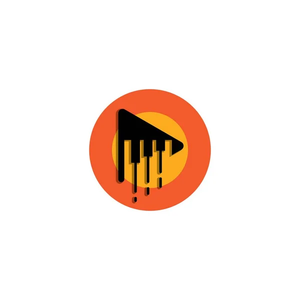 Diseño Icono Vector Plantilla Logotipo Piano — Vector de stock