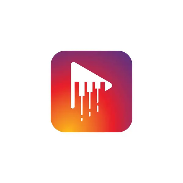 Piano Logo Template Vector Pictogram Ontwerp — Stockvector