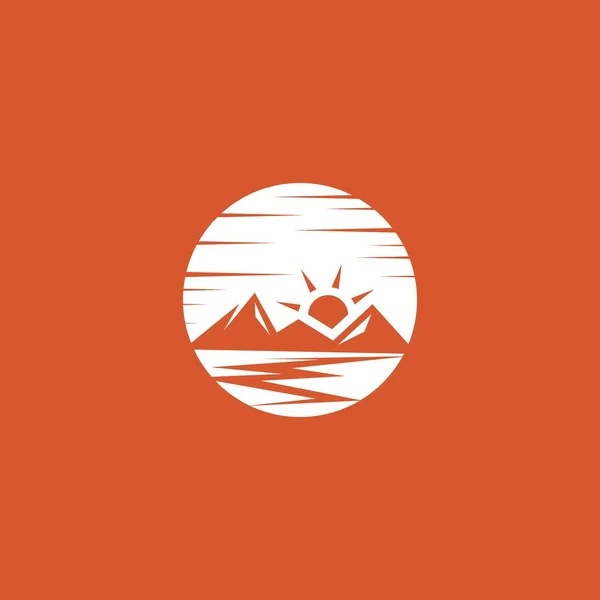 Montanha Logotipo Modelo Ícone Design — Vetor de Stock