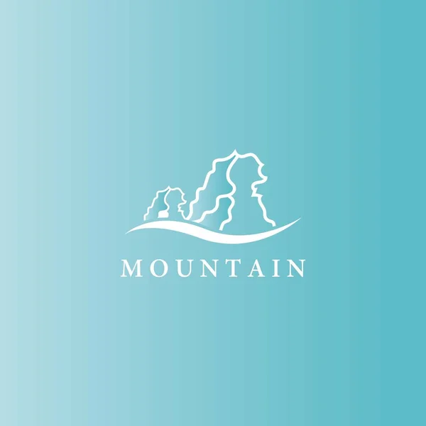 Montanha Logotipo Modelo Ícone Design — Vetor de Stock