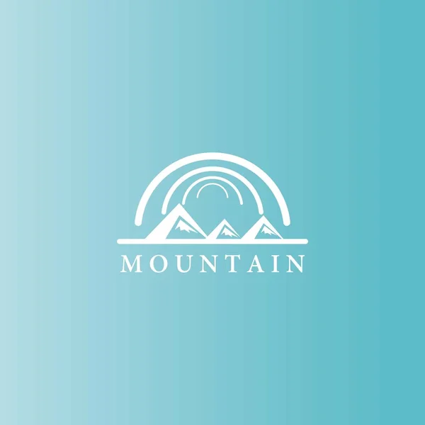 Montanha Logotipo Modelo Ícone Design — Vetor de Stock