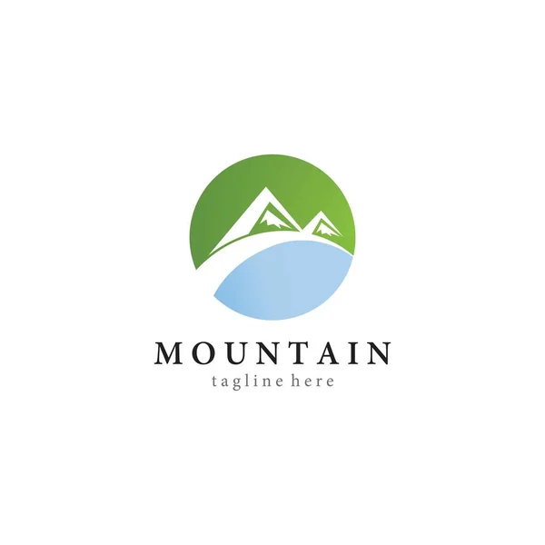 Montanha Logotipo Modelo Ícone Design — Vetor de Stock