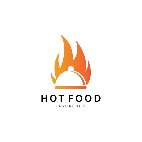 Hot Food Logo Wzór Wektor Ikona Projekt — Wektor stockowy