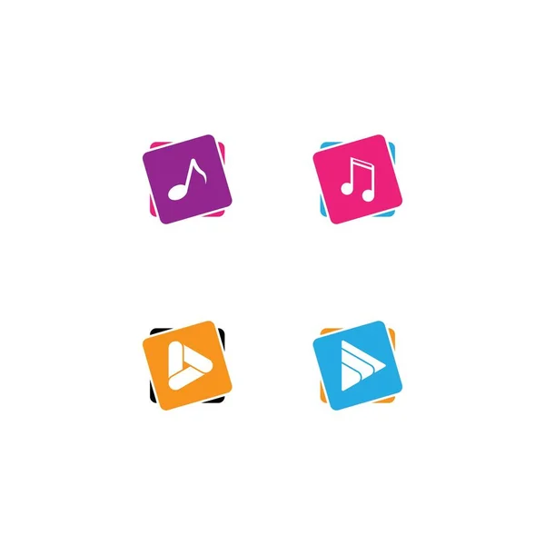 Logo Música Plantilla Vector Icono Diseño — Vector de stock