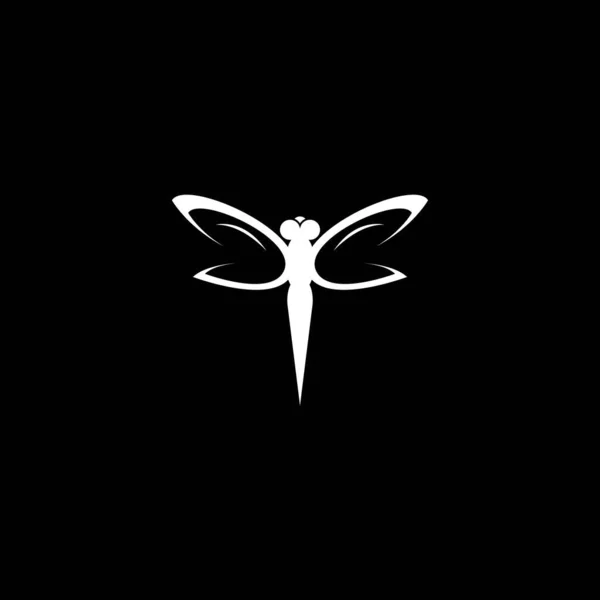 Dragonfly Logo Plantilla Icono Diseño — Archivo Imágenes Vectoriales