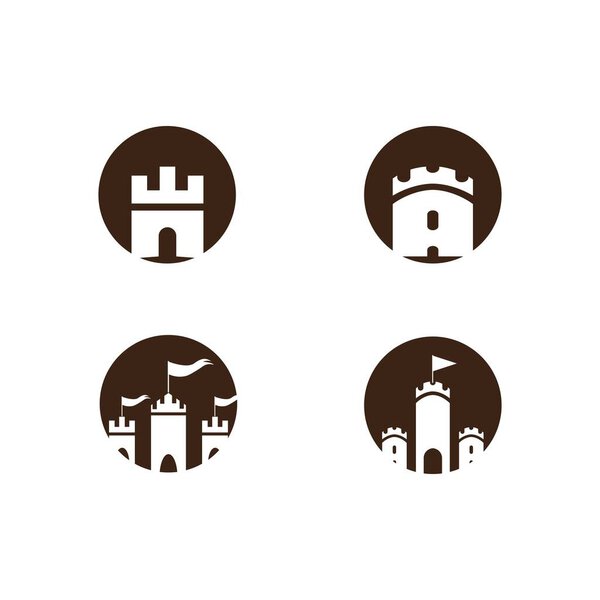 Дизайн векторного логотипа замка
