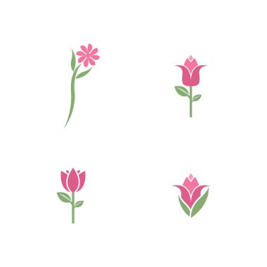 Çiçek logo vektör simgesi tasarımı