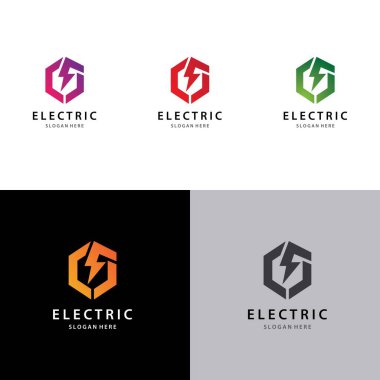 Elektrikli logo şablon vektör ikonu tasarımı