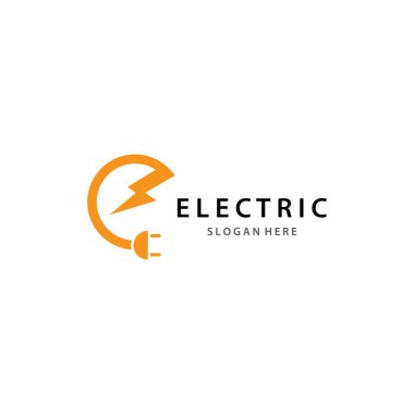 Elektrikli logo şablon vektör ikonu tasarımı