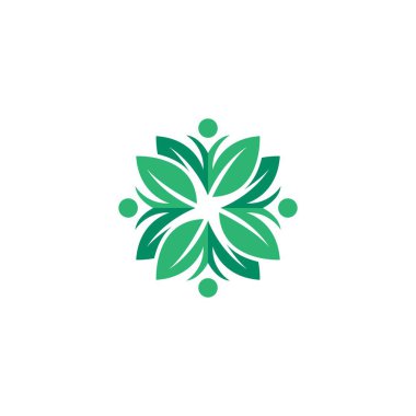 Ağaç yaprağı vektör logosu tasarımı, çevre dostu kavram