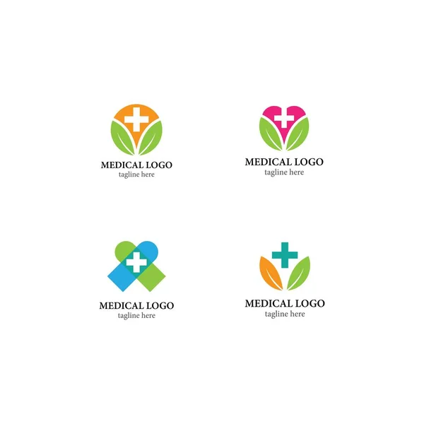 Design Icone Vettoriali Modello Logo Croce Medica — Vettoriale Stock