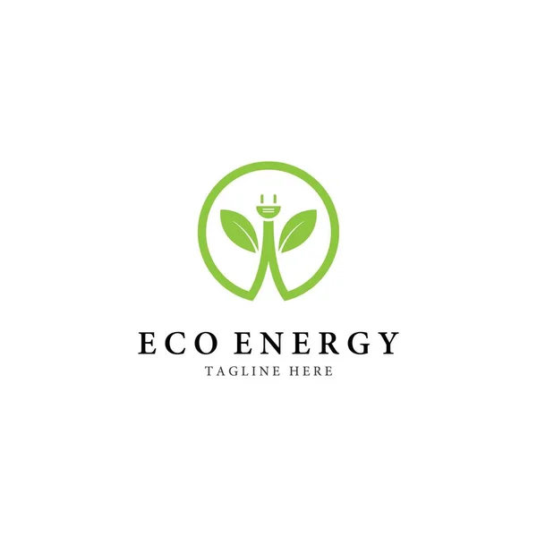 Design Ícone Vetor Modelo Logotipo Energia Eco — Vetor de Stock