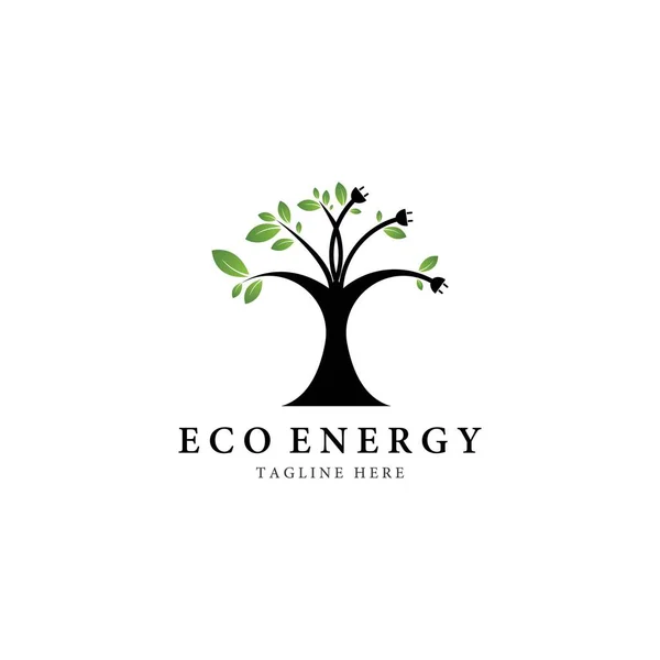 Eco Energie Logo Template Vector Pictogram Ontwerp — Stockvector