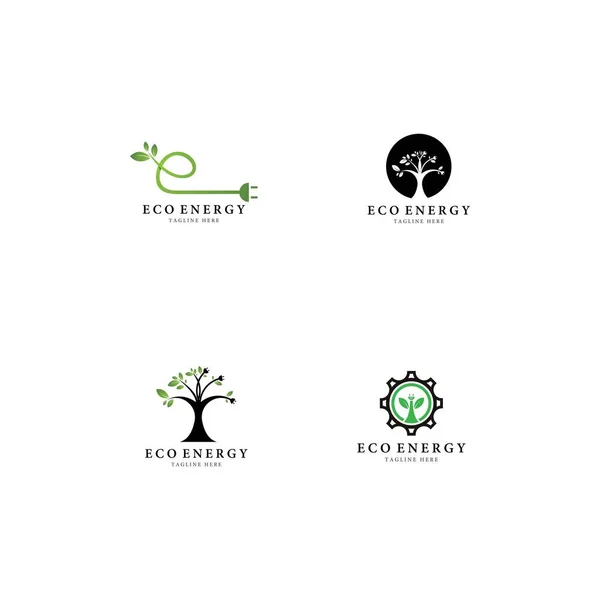 Logo Eco Energii Szablon Wektorowy Projekt Ikony — Wektor stockowy