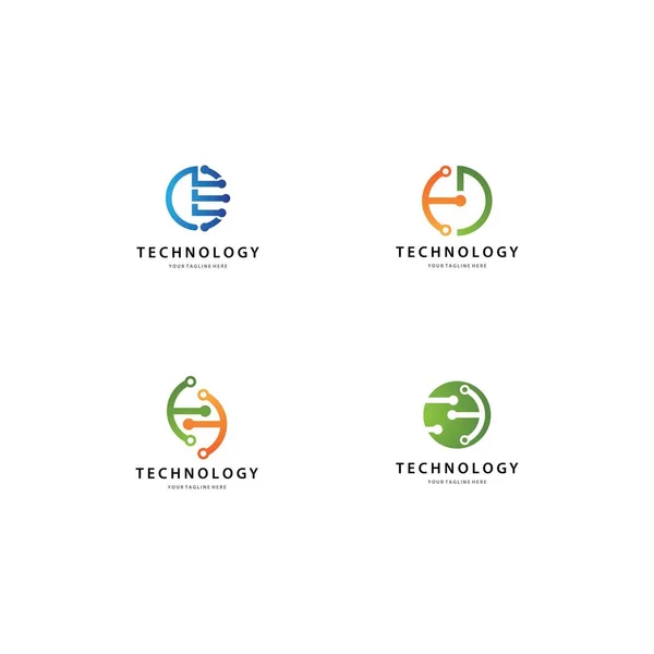 Tecnologia Logotipo Modelo Vetor Ícone Design — Vetor de Stock