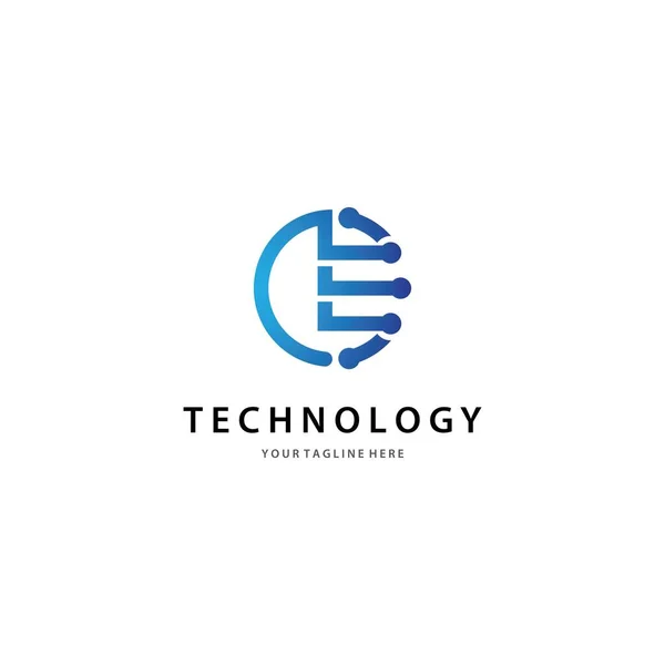 Tecnologia Logotipo Modelo Vetor Ícone Design —  Vetores de Stock