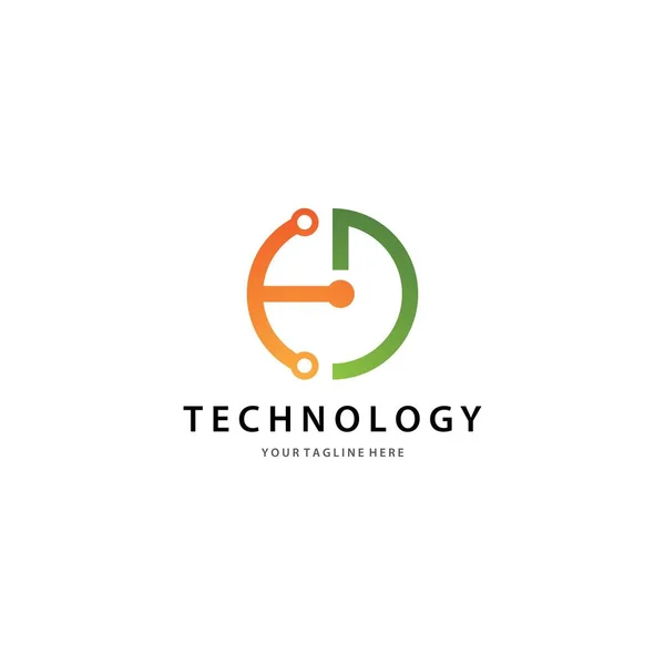 Tecnologia Logotipo Modelo Vetor Ícone Design —  Vetores de Stock