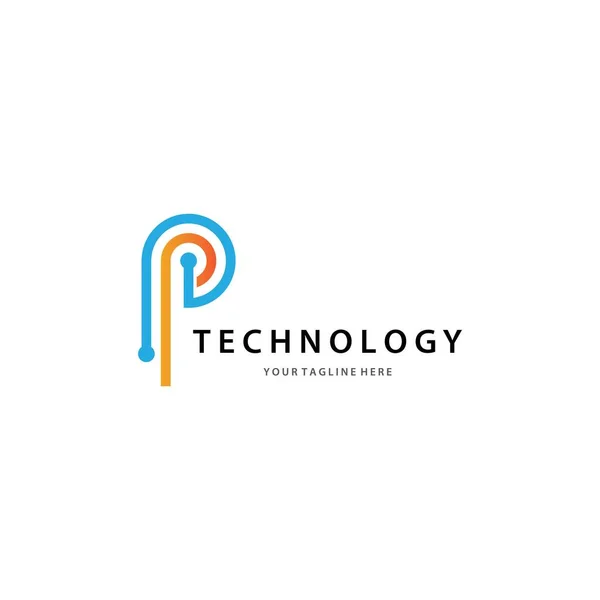 Tecnologia Logotipo Modelo Vetor Ícone Design —  Vetores de Stock