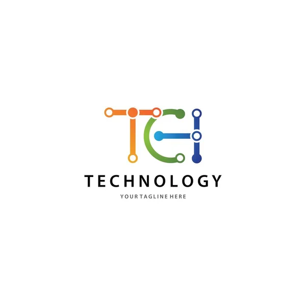 Technologie Logo Template Vector Pictogram Ontwerp — Stockvector