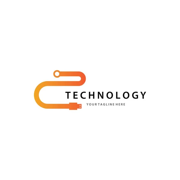 Tecnologia Logotipo Modelo Vetor Ícone Design —  Vetores de Stock