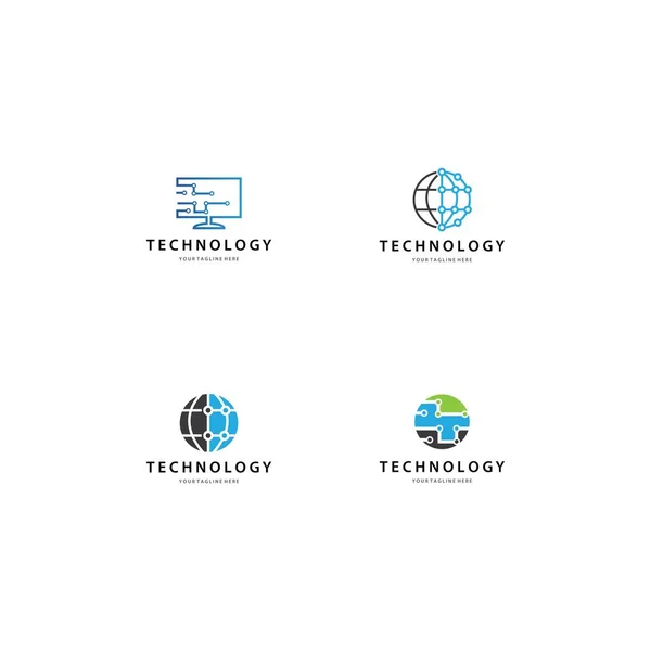 Tecnologia Logotipo Modelo Vetor Ícone Design — Vetor de Stock