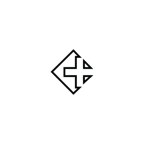 Modelo Médico Cruz Logotipo Vetor Ícone Design — Vetor de Stock