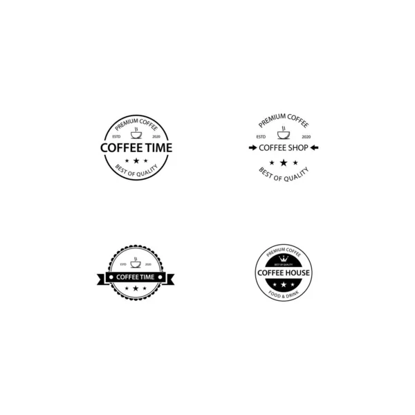 Café Vintage Logo Plantilla Vector Icono Diseño — Archivo Imágenes Vectoriales