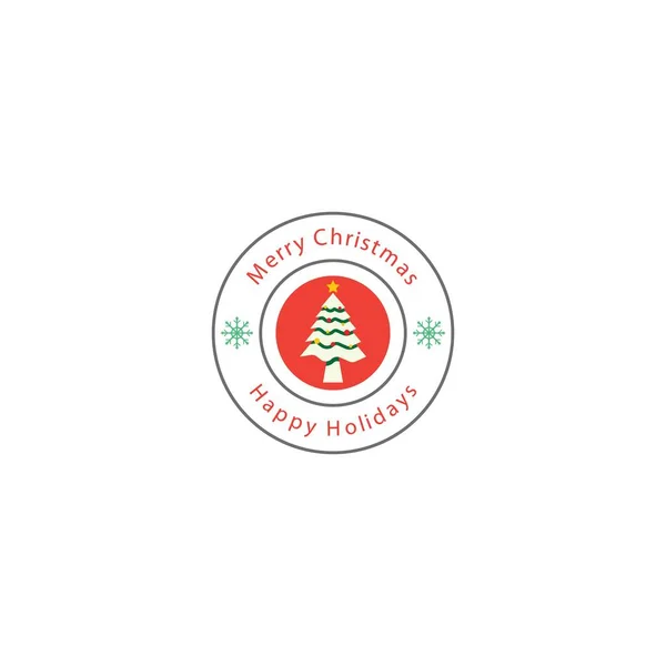 Merry Christmas Logo Wzór Wektor Projekt Ikony — Wektor stockowy