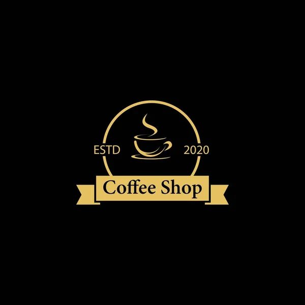 Koffie Vintage Logo Template Vector Pictogram Ontwerp — Stockvector