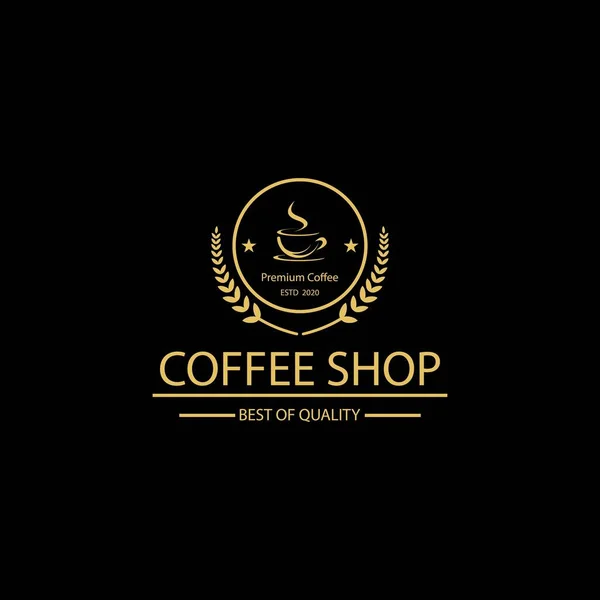 Koffie Vintage Logo Template Vector Pictogram Ontwerp — Stockvector