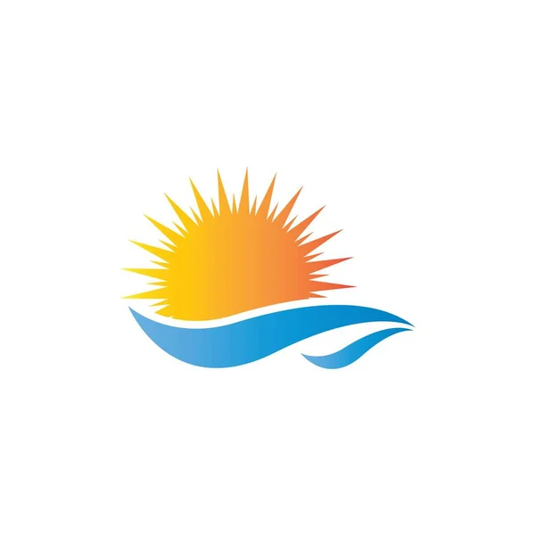 Sunrise Logotipo Modelo Ícone Vetor Ilustração — Vetor de Stock