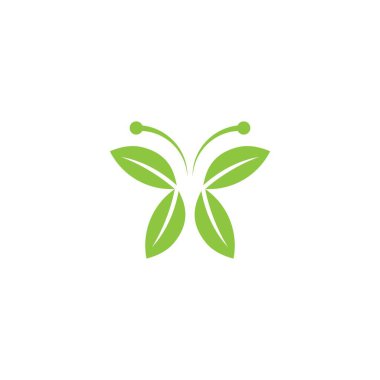 Kelebek logo şablon vektör simgesi tasarımını bırakır