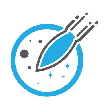 Roket logosu vektör simgesi tasarımı
